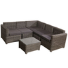 Outdoor L Shape Pieces Rattan Furniture Garden 5 Seater Sofa Set