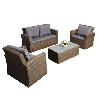 Lowes Wicker Patio Outdoor Commercial Rattan Sets Kd Sofa Set Already Assembled Furniture