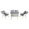 Patio for sale modular black corner aluminium frame garden 4pc outdoor furniture 4 pc rattan wicker sofa set