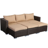 High Garden Furniture Rattan/wicker Resin Wicker Rattan Cushion Covers Outdoor Conversation Set of Sofa Chairs
