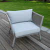 Hot sale modern designer rope rust resistant patio aluminium outdoor sofa big man furniture