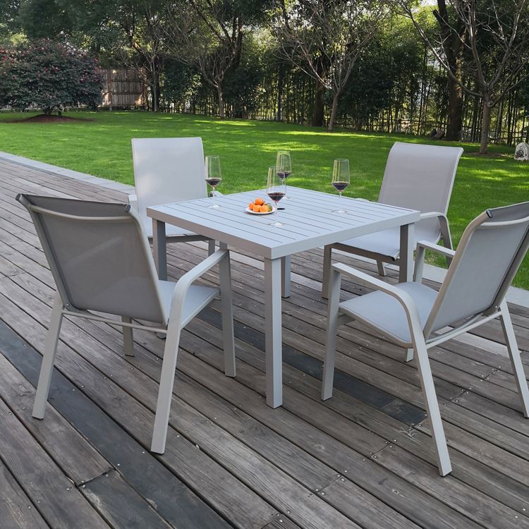 Metal with 4 chairs patio backyard furniture low price sofa set general use dining table and cheap plastic chair