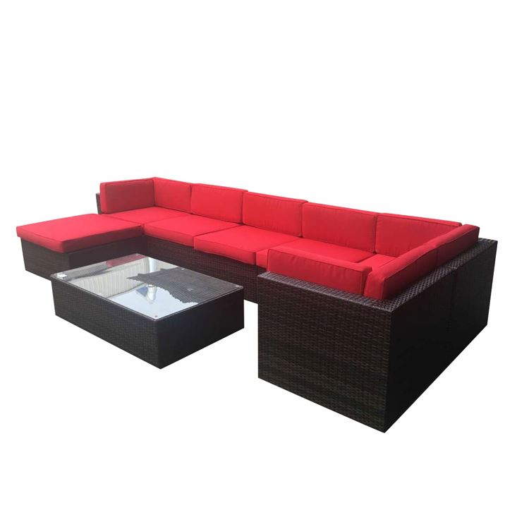 Classic 7 seater corner outdoor patio wicker sectional rattan furniture sofa set