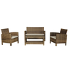 Leisure Outback Four Seat Pc Wicker Cube Rattan Garden Furniture 4 Piece Patio Sofa Set
