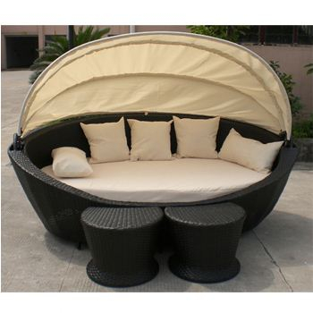 Promotion Factory Supply Outdoor Furniture-rattan Round Bed