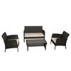 Vancouver Coffee Table Set Wicker Home Costway 4 Pc Patio Garden Unite Black Rattan Furniture