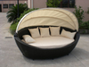 Hot sale UV-resistant woven outdoor wicker hanging bed with canopy AWRF8003A,wicker hanging bed